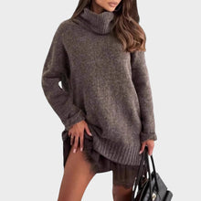 Linda - Strickoberteil und Kleid Set in Brauner Pullover