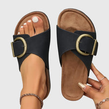 Damen Orthopädische Flache Sommer Palado Sandalen in Schwarz
