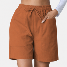 Jolanda - Bequeme Shorts mit Kordelzug in Braun