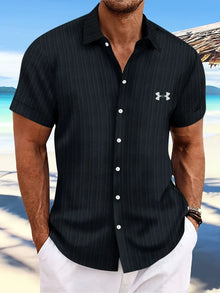 Herren Sommer-Casual-Hemden in Schwarz