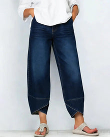 Bente - Denim-Style Hose in Dunkelblau