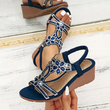 Trinda™ - Elegante Orthopädische Keilsandalen in Blau