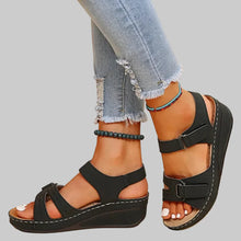 Antonia – Orthopädische Keilsandalen für Damen in Schwarz