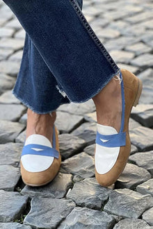 Mien | Loafer im Color-Block-Design in Khaki