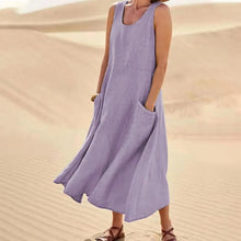 Lena – Sommerkleid aus Leinen für Damen in Lila