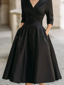 Sommerfeld | Elegantes Satinkleid in Schwarz