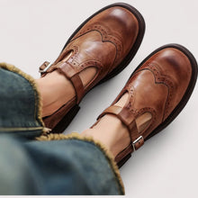 Theresa – Mary-Jane-Schuhe mit T-Riemen für Damen in Braun