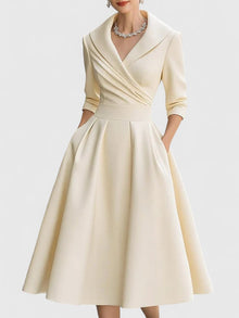 Luisa – Elegantes Midikleid für Damen in Beige