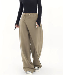 Arlyn | Klassische Streetwear-Hose mit weitem Bein in Braun