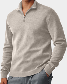 Corbin | Kragen-Reißverschluss-Komfortpullover in Beige
