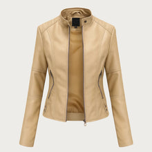 Jeniffer Lederjacke im modernen Stil in Beige