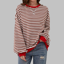 Sommerfeld | Gestreiftes Langarm-Sweatshirt mit Rundhalsausschnitt (1 kaufen, 1 gratis dazu) in Rot