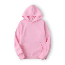 Basic Hoodie für Damen mit Kapuze und Kordelzug einfarbig in Rosa