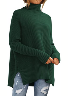 Zindie | Eleganter Rollkragenpullover in Grün