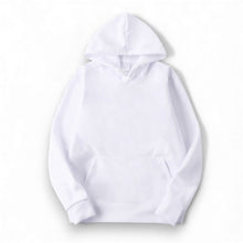 Basic Hoodie für Damen mit Kapuze und Kordelzug einfarbig in Weiß