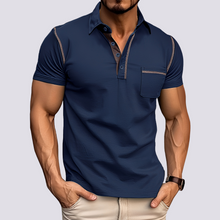 Stefan - Elegantes, luftdurchlässiges Herren-Poloshirt in Dunkelblau