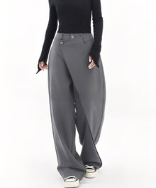 Arlyn | Klassische Streetwear-Hose mit weitem Bein in Grau