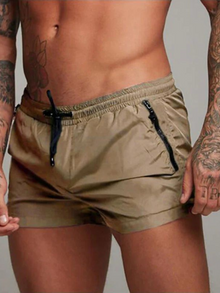 Herren Lässiger Kurzer Sommer Badehose in Khaki