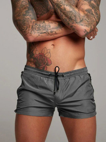 Herren Lässiger Kurzer Sommer Badehose in Grau
