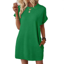 Evasha | Lässig  Minimalistisch Rundhalsausschnitt Sommerkleid in Grün