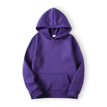 Basic Hoodie für Damen mit Kapuze und Kordelzug einfarbig in Lila
