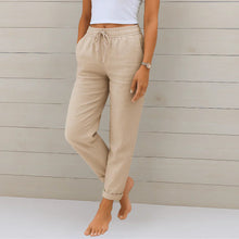 Niya – Hose Mit Lockerer Passform Und Kordelzug in Beige