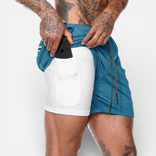 Herren Trainingsshorts mit integrierter Handytasche in Blau
