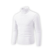 Klassischer Rollkragenpullover für Herren mit Rippstruktur in Weiß