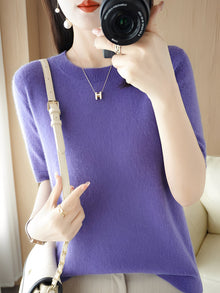 Nadine | Gemütlicher Kurzarmpullover in Lavendel