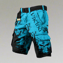 Sommerfeld | Premium Cargo-Shorts für Herren (1 Kaufen, 1 GRATIS dazu) in Cyan-Schwarz