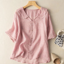 Damen Vintage Bluse mit Knopfdetail und femininem Schnitt in Rosa
