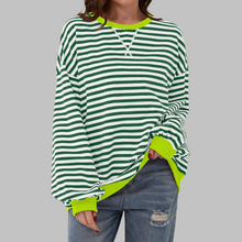 Sommerfeld | Gestreiftes Langarm-Sweatshirt mit Rundhalsausschnitt (1 kaufen, 1 gratis dazu) in Dunkelgrün