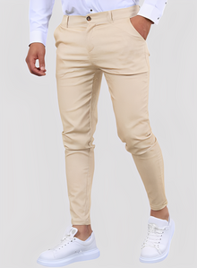 Reynard - Modische, dehnbare Herren-Skinny-Hosen in Beige