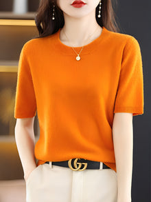 Nadine | Gemütlicher Kurzarmpullover in Orange