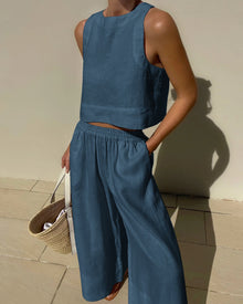 Amanda | Leinen-Sommer-Set in Blau