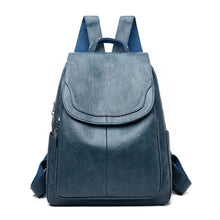 Eda | Anti-Diebstahl-Rucksack aus Leder in Hellblau