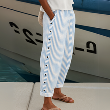 Reba™ - Bequeme Gestreifte Freizeithose in Blau