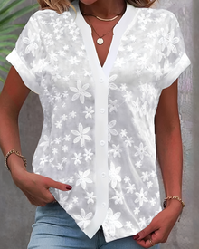 Delanie │ Bluse mit Knopfleiste in Weiß
