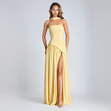 Zadie - Elegantes Tube-Top-Kleid in Gelb