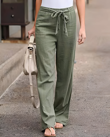 Saniyah - Hose mit flexiblem Bund und Kordelzug in Grün