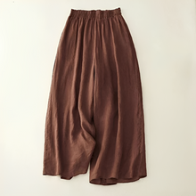 Zavina - Hose mit Stretch-Bund und weiter Passform in Braun