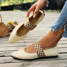 Damen Lässige Spitze Slip-On Ballerina Sandalen in Beige