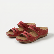 Monta - Gepolsterte orthopädische Sandalen in Rot