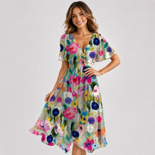 Elsinya - Elegantes und fließendes Midi-Kleid in Weiß