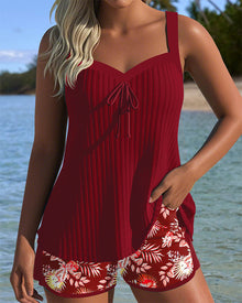 Chloe - Damen Tankini mit Shorts in Rot
