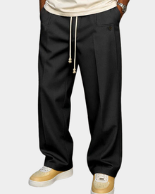 Olivio | Elegante Kordelzug Hose in Schwarz
