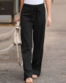 Saniyah - Hose mit flexiblem Bund und Kordelzug in Schwarz