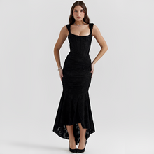 Cynthia - Elegantes Midikleid zum Wickeln mit Gürtel in Schwarz