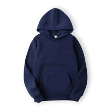 Basic Hoodie für Damen mit Kapuze und Kordelzug einfarbig in Navy