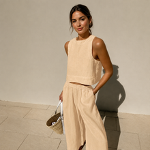 Thelma - Bequemes und Entspanntes Hosen-Set in Beige